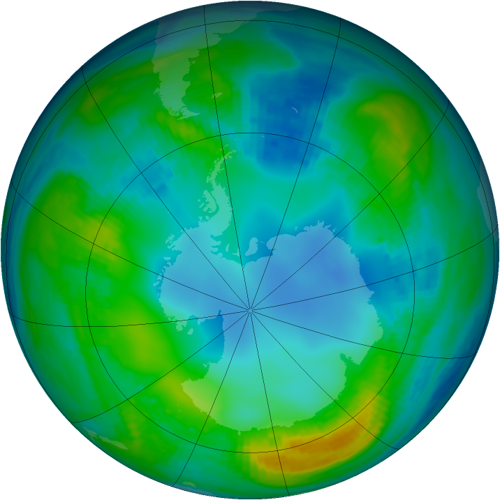 Antarctic ozone map for 17 May 1983